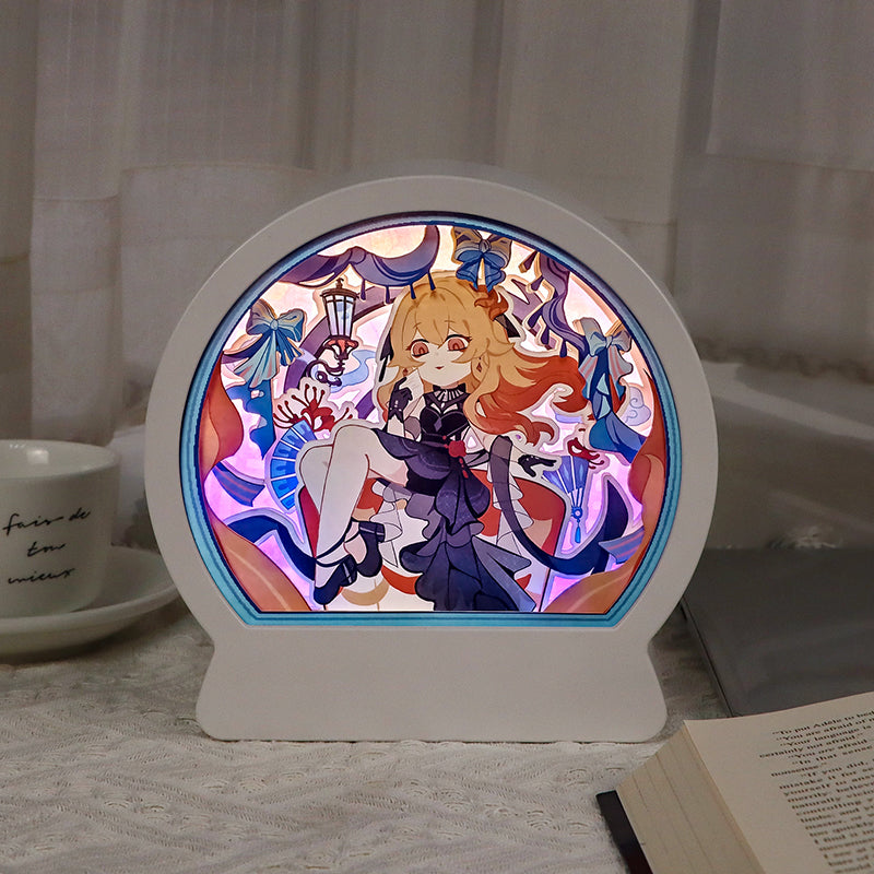 Cool Girl Paper Carving Lamp