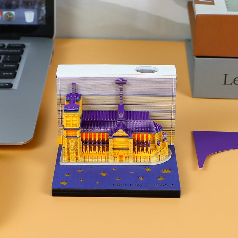 French Paris church 3D Memo Pad