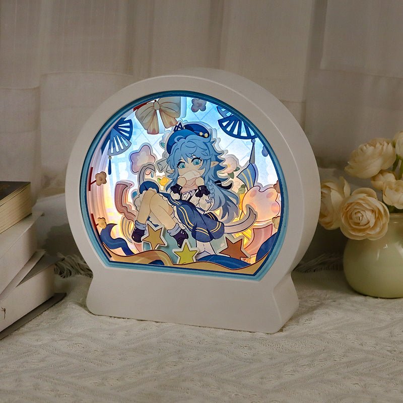 Cool Girl Paper Carving Lamp