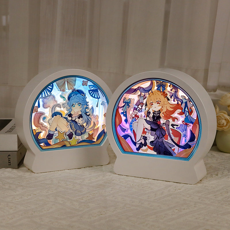 Cool Girl Paper Carving Lamp