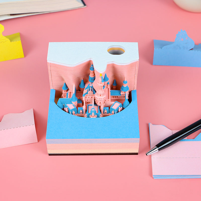 2025 hot selling Fairy tale castle 3D memo pad