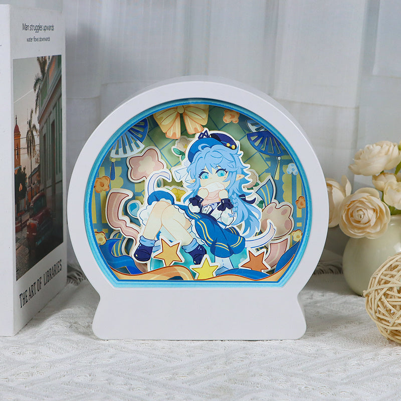 Cool Girl Paper Carving Lamp