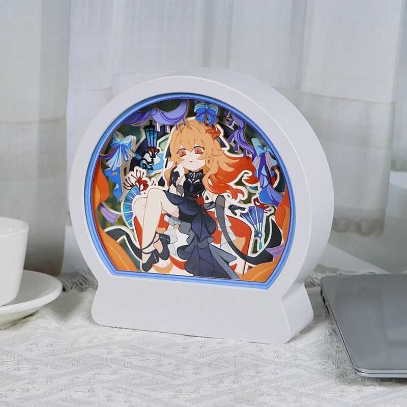 Cool Girl Paper Carving Lamp