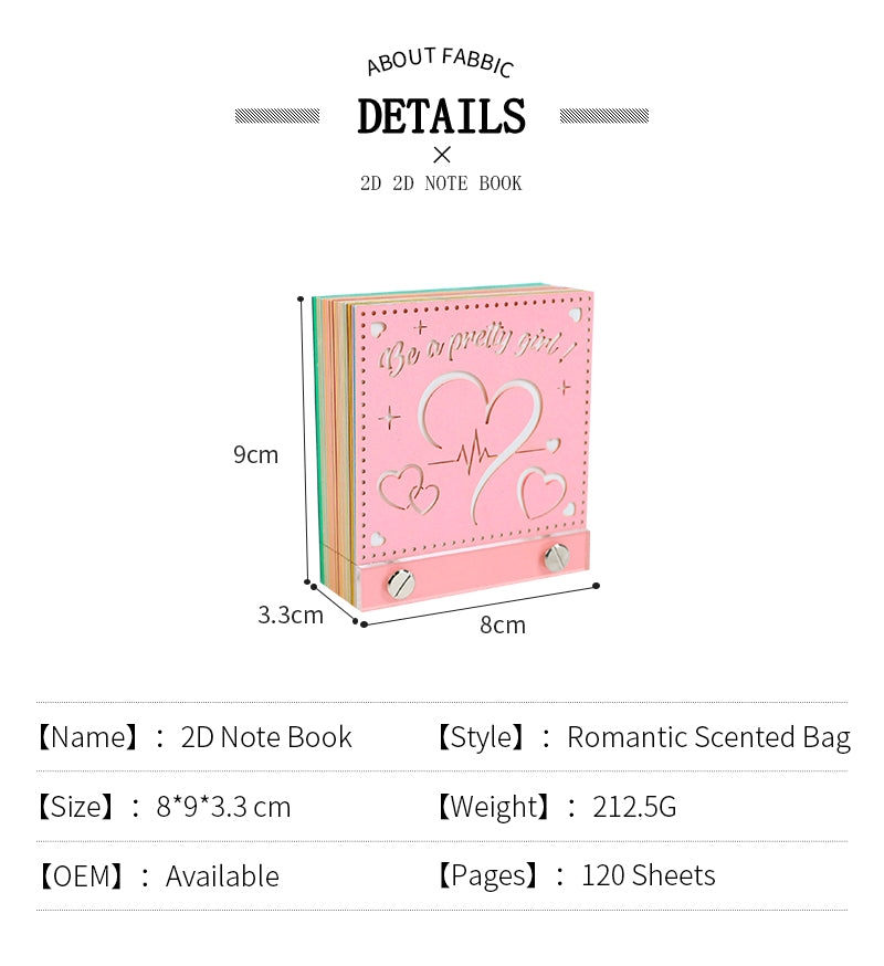 Romantic Scented Bag 3D Memo Pad