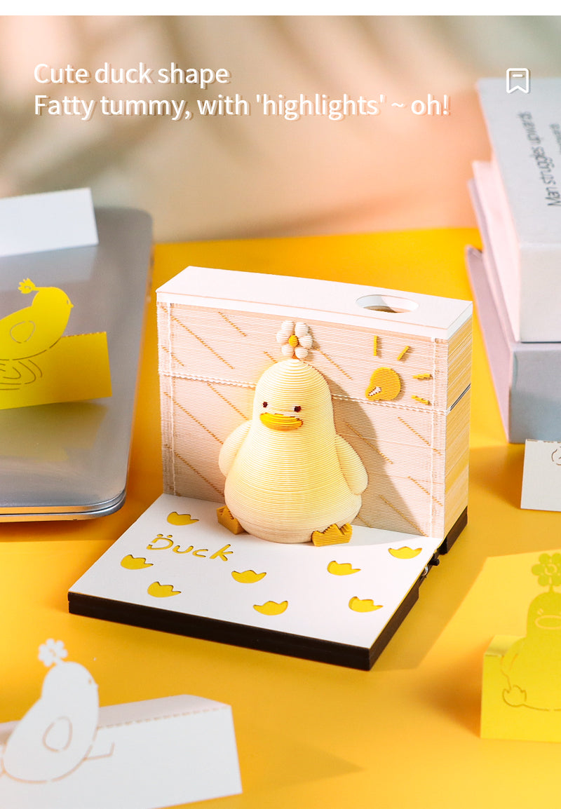 Cute Lucky Duck 3D Memo Pad