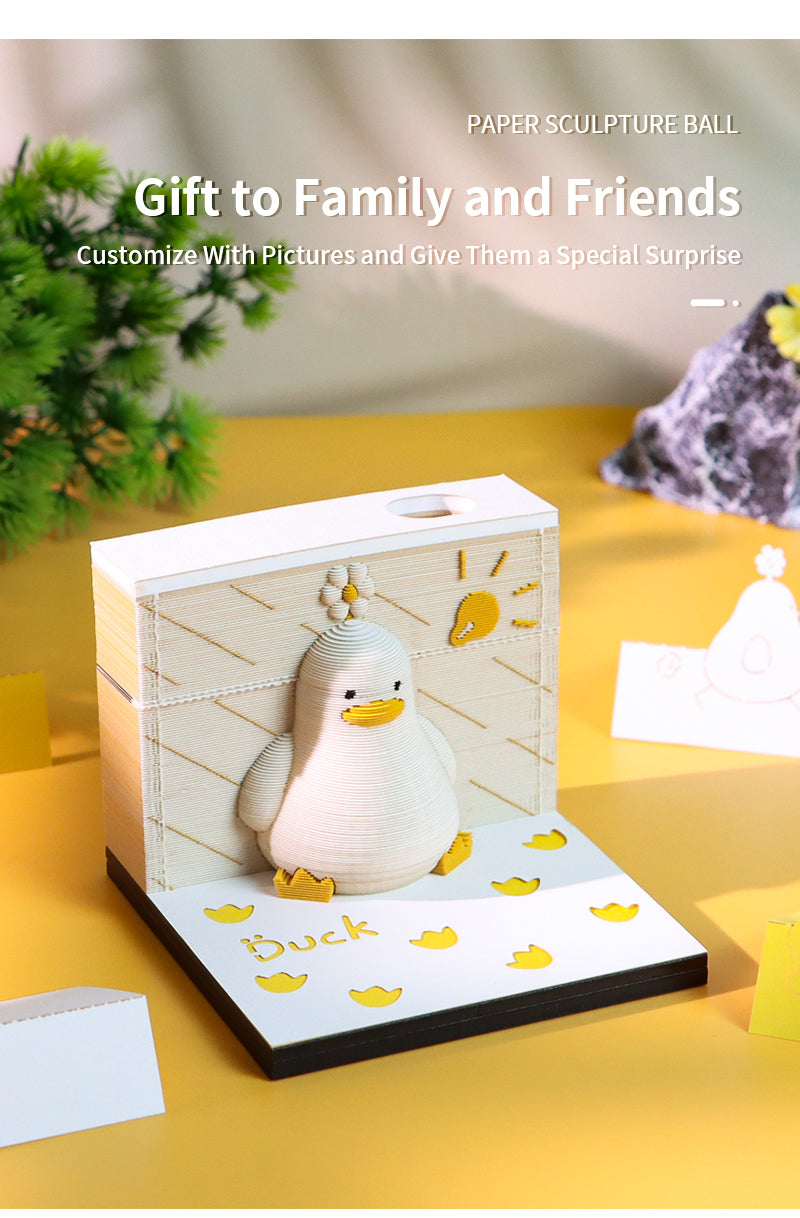 Cute Lucky Duck 3D Memo Pad