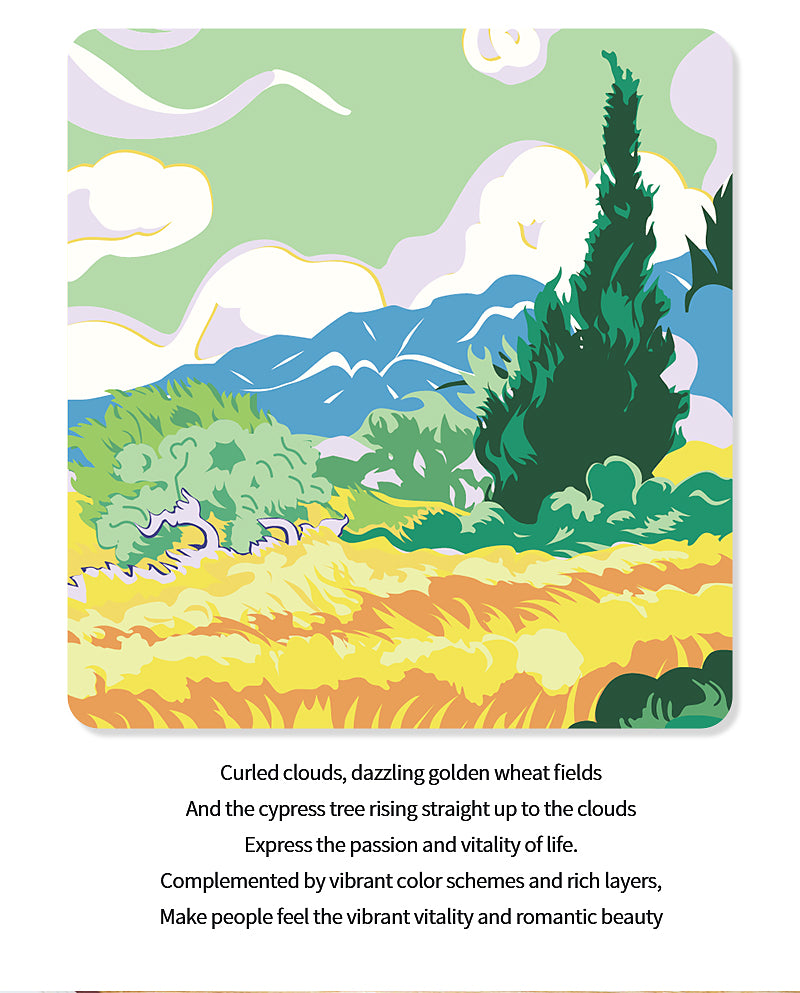 Wheat Field and Cypress 2D Memo Pad
