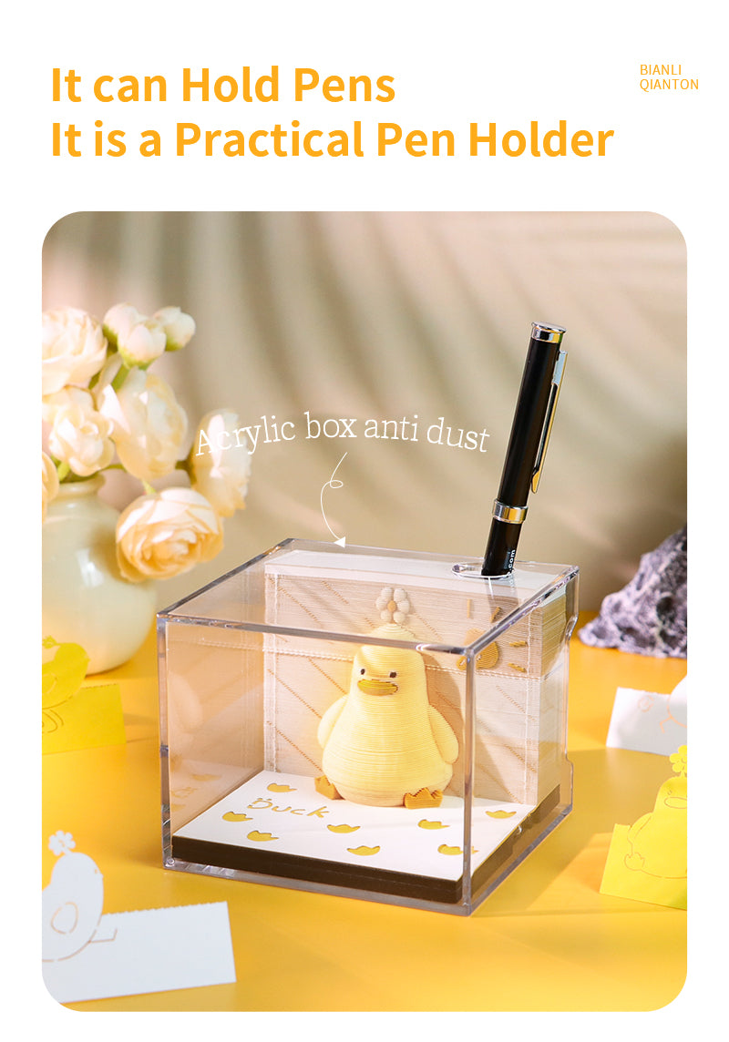 Cute Lucky Duck 3D Memo Pad