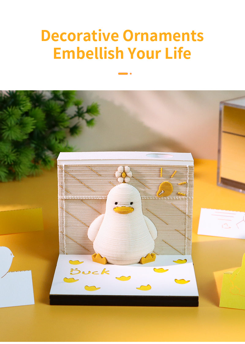 Cute Lucky Duck 3D Memo Pad