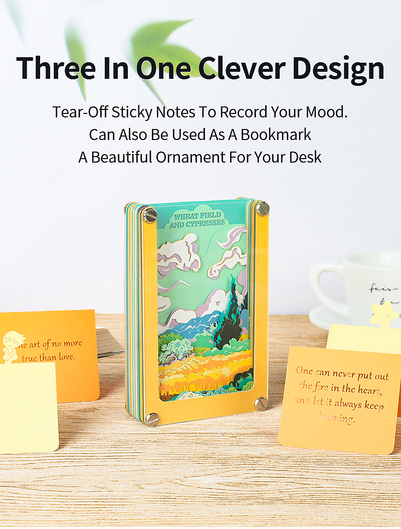 Wheat Field and Cypress 2D Memo Pad