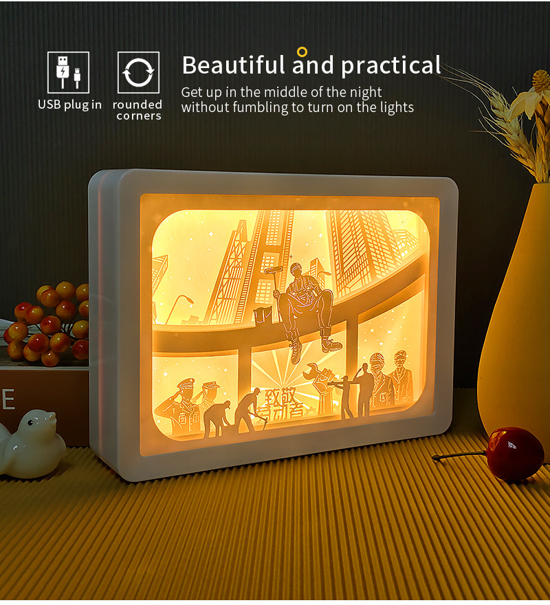 Prosperous City Builder Paper Carving Lamp