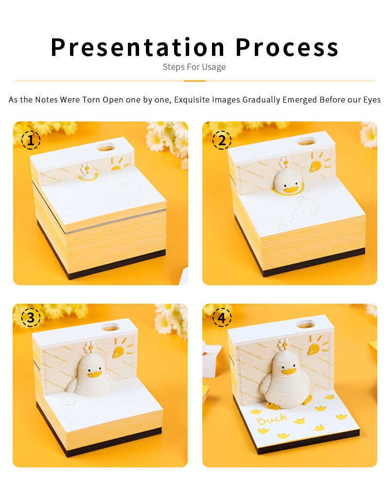 Cute Lucky Duck 3D Memo Pad