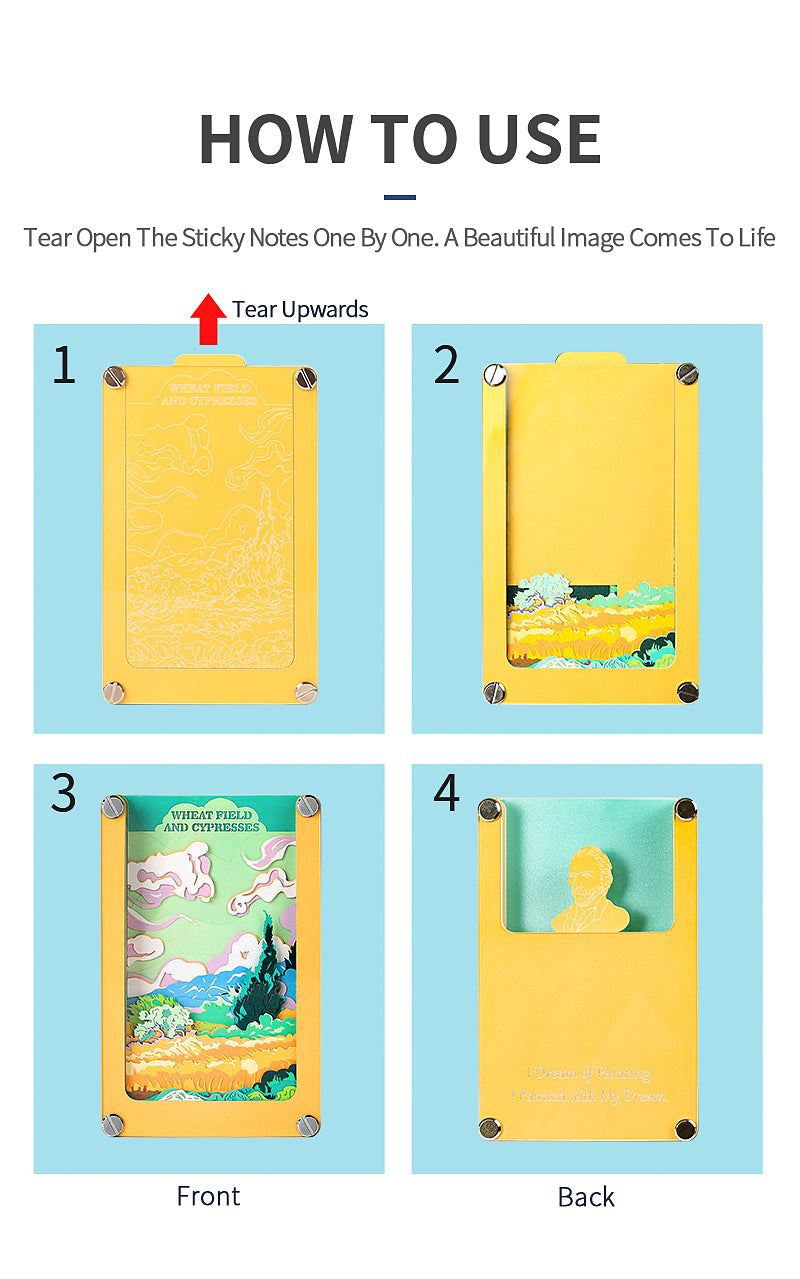 Wheat Field and Cypress 2D Memo Pad