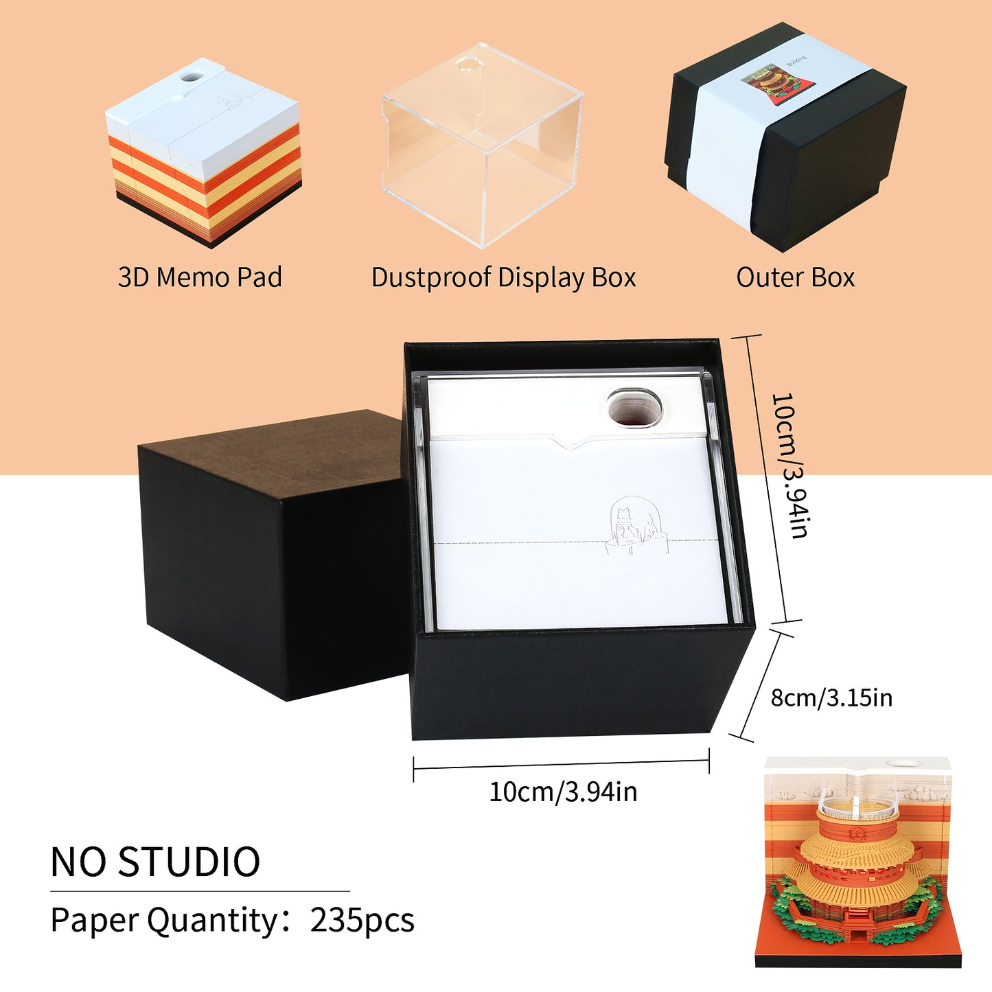 Naruto building 3d memo pad