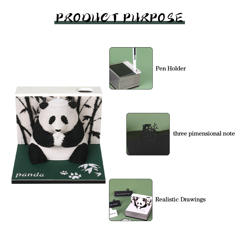 Animal panda 3D memo pad