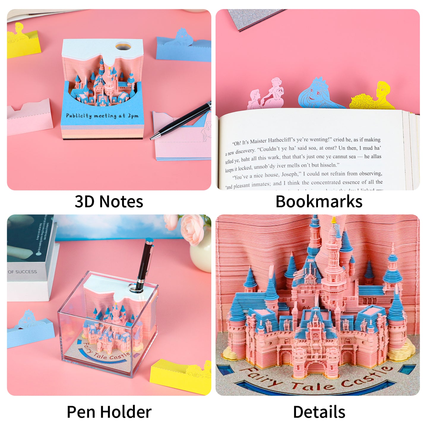 2025 hot selling Fairy tale castle 3D memo pad