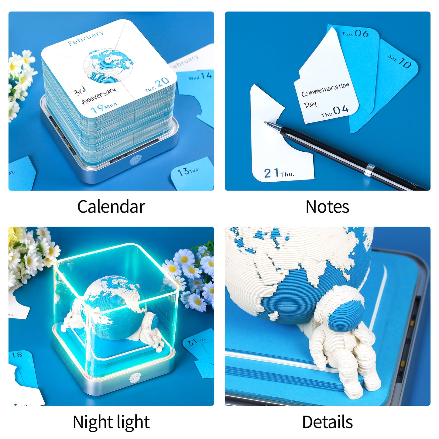 2024/2025 Calendar Earth Model 3D Memo Pad