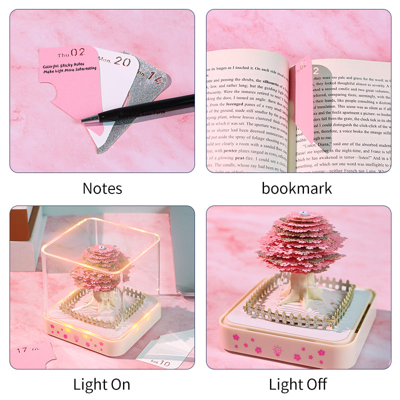 Sakura Tree 3D Model Hand Torn Memo Pad With Daily Calendar 2026