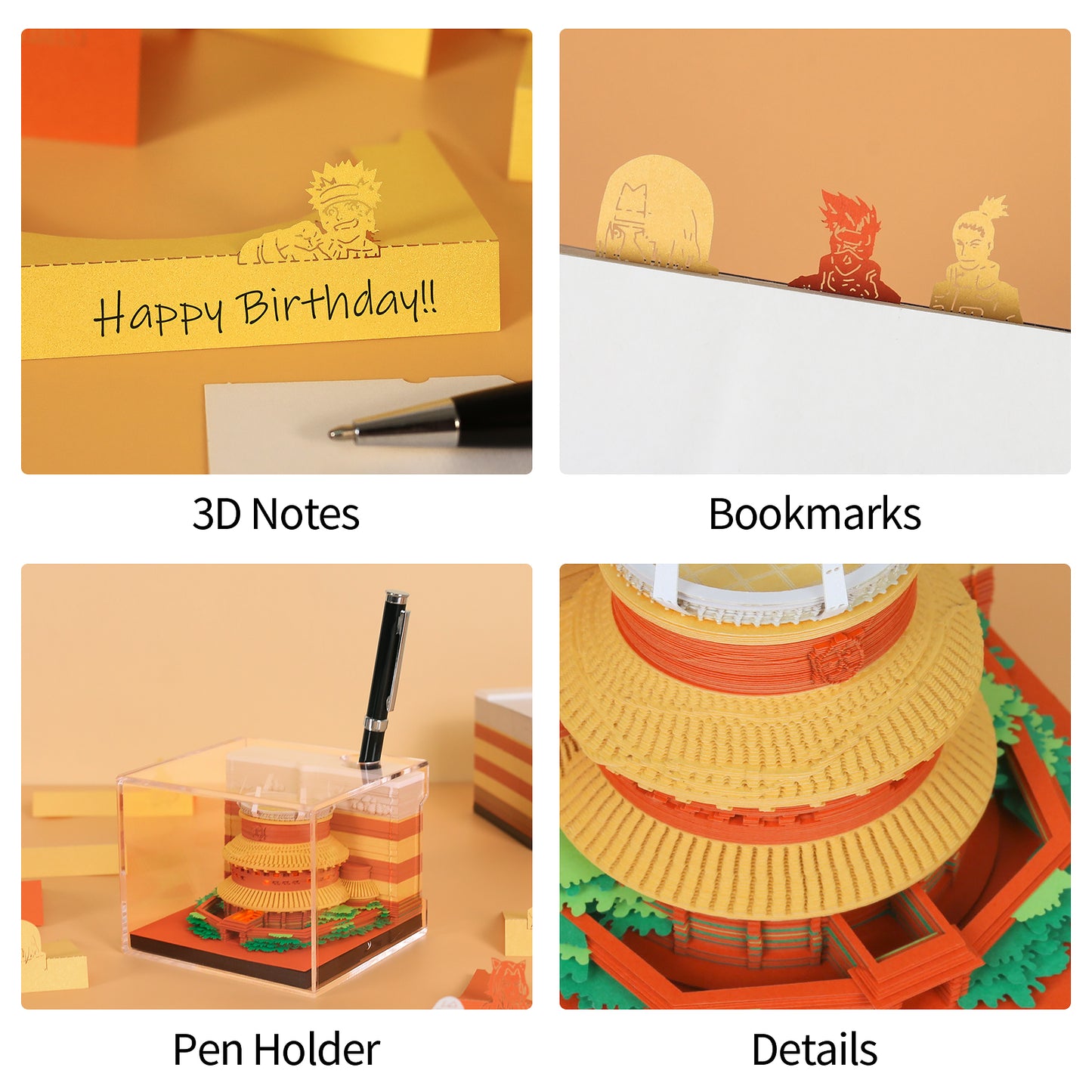 Naruto building 3d memo pad