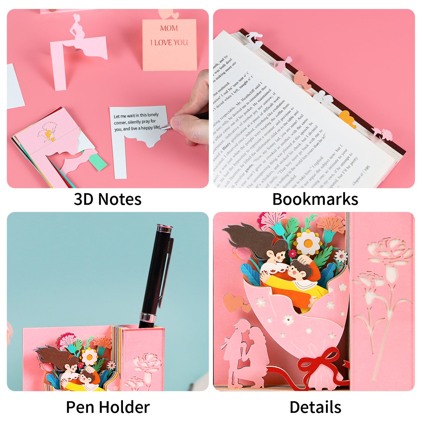 Pink Mother's Day gift 3D Memo Pad