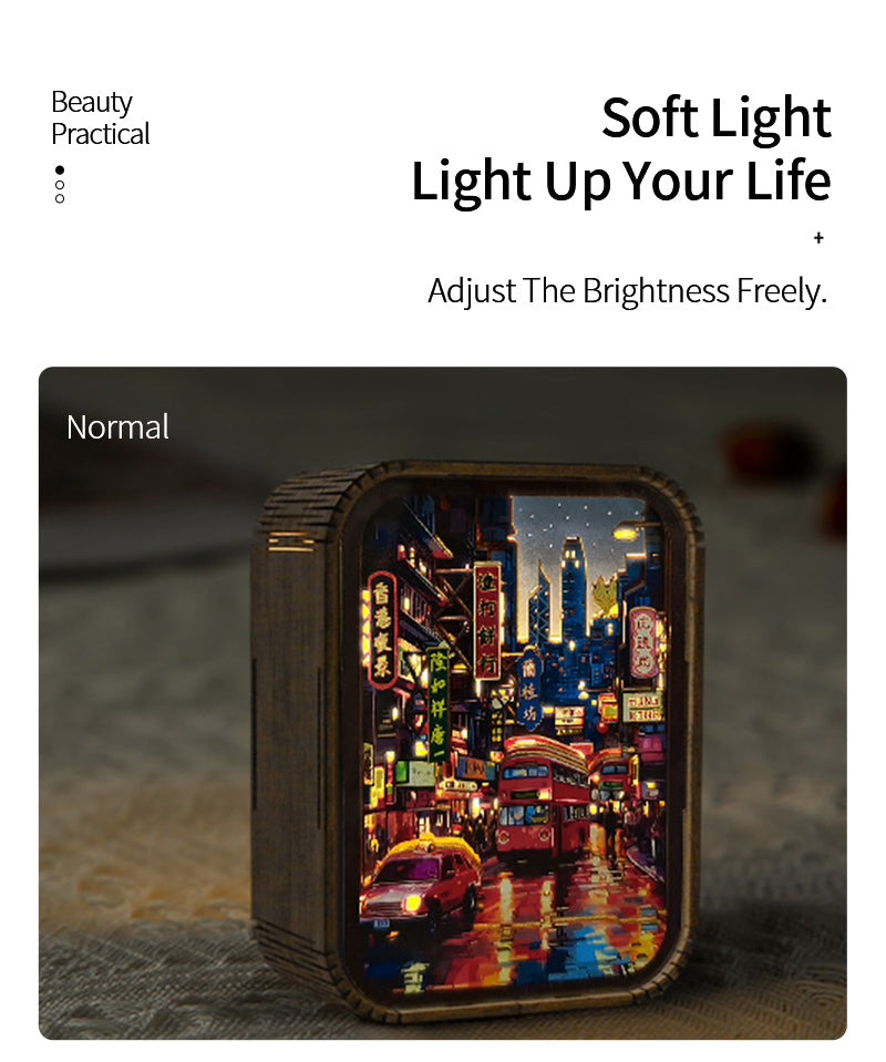 Hong Kong night wooden carving lamp