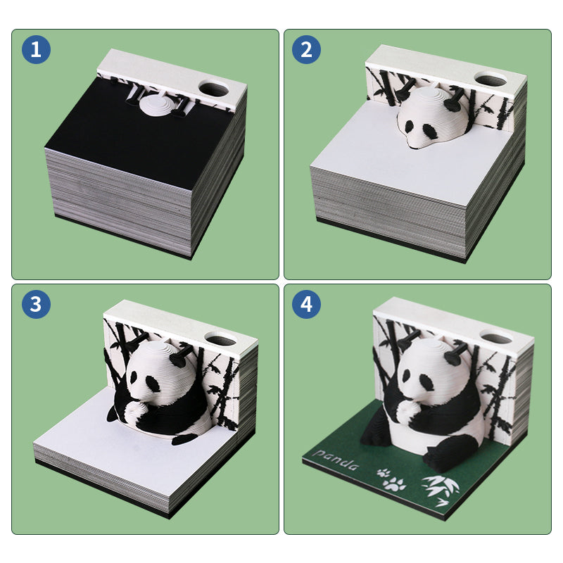 Animal panda 3D memo pad