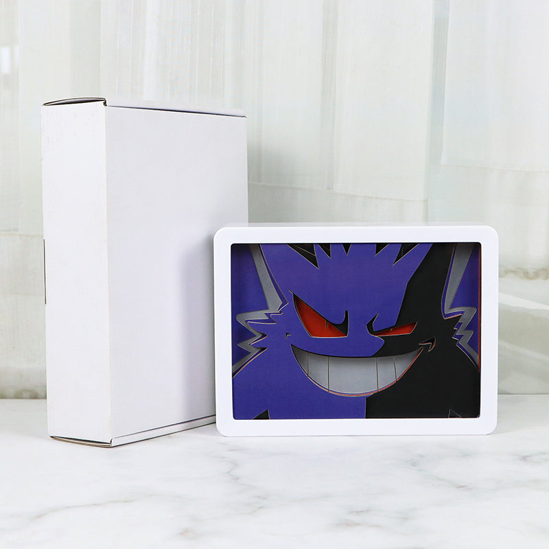 Pokemon Gengar Night Gate Anime Light Box Paper Craving Lamp