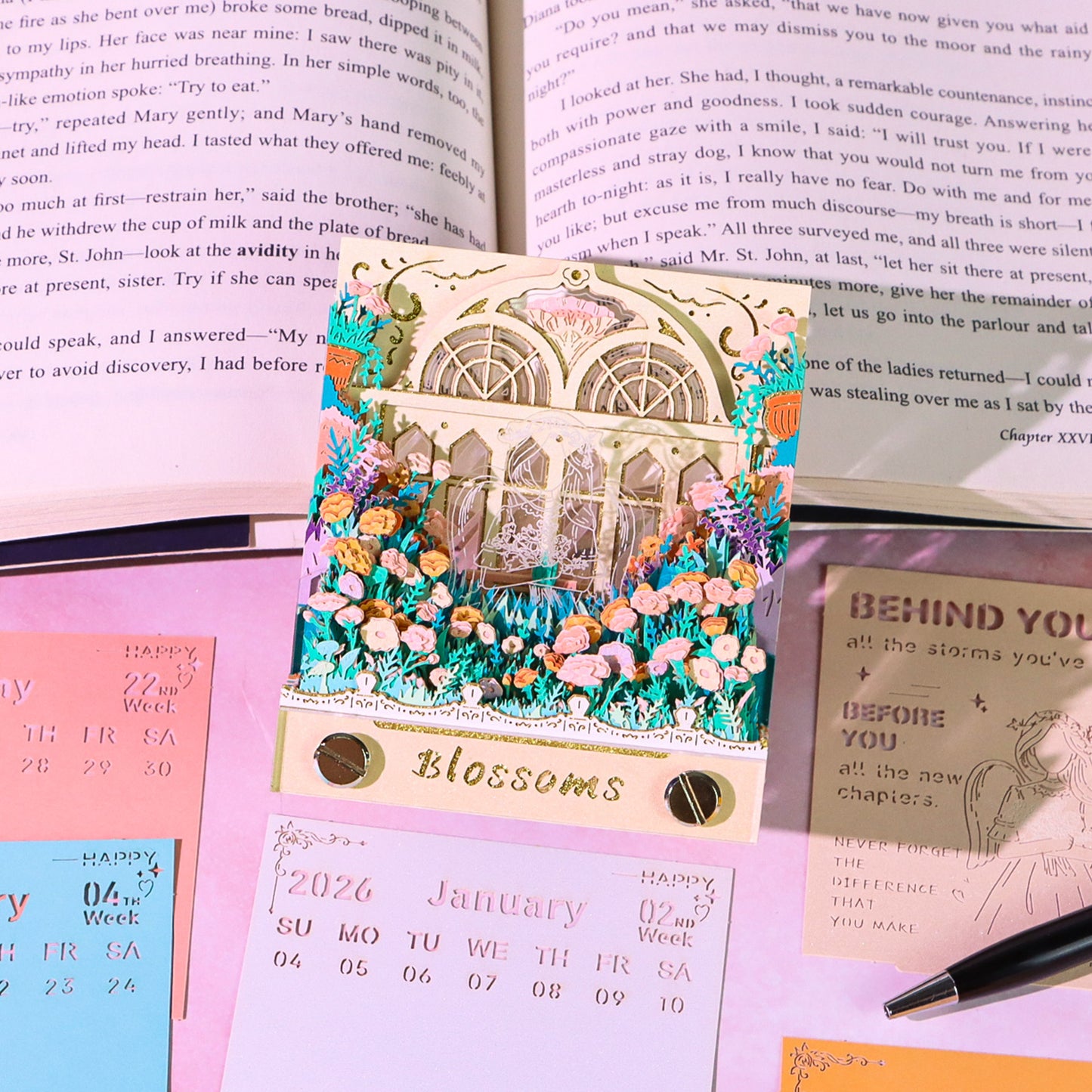 Carnation Flower Blossoms 3D Memo Pad(3D Calendar 2026)