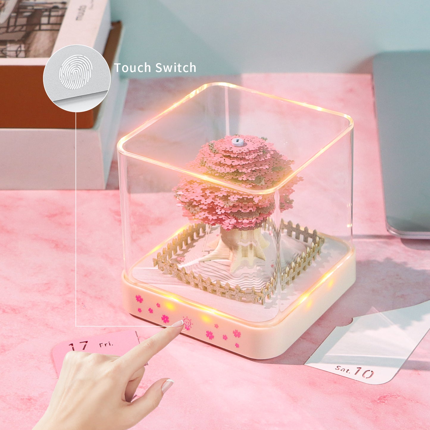 Sakura Tree 3D Model Hand Torn Memo Pad With Daily Calendar 2026