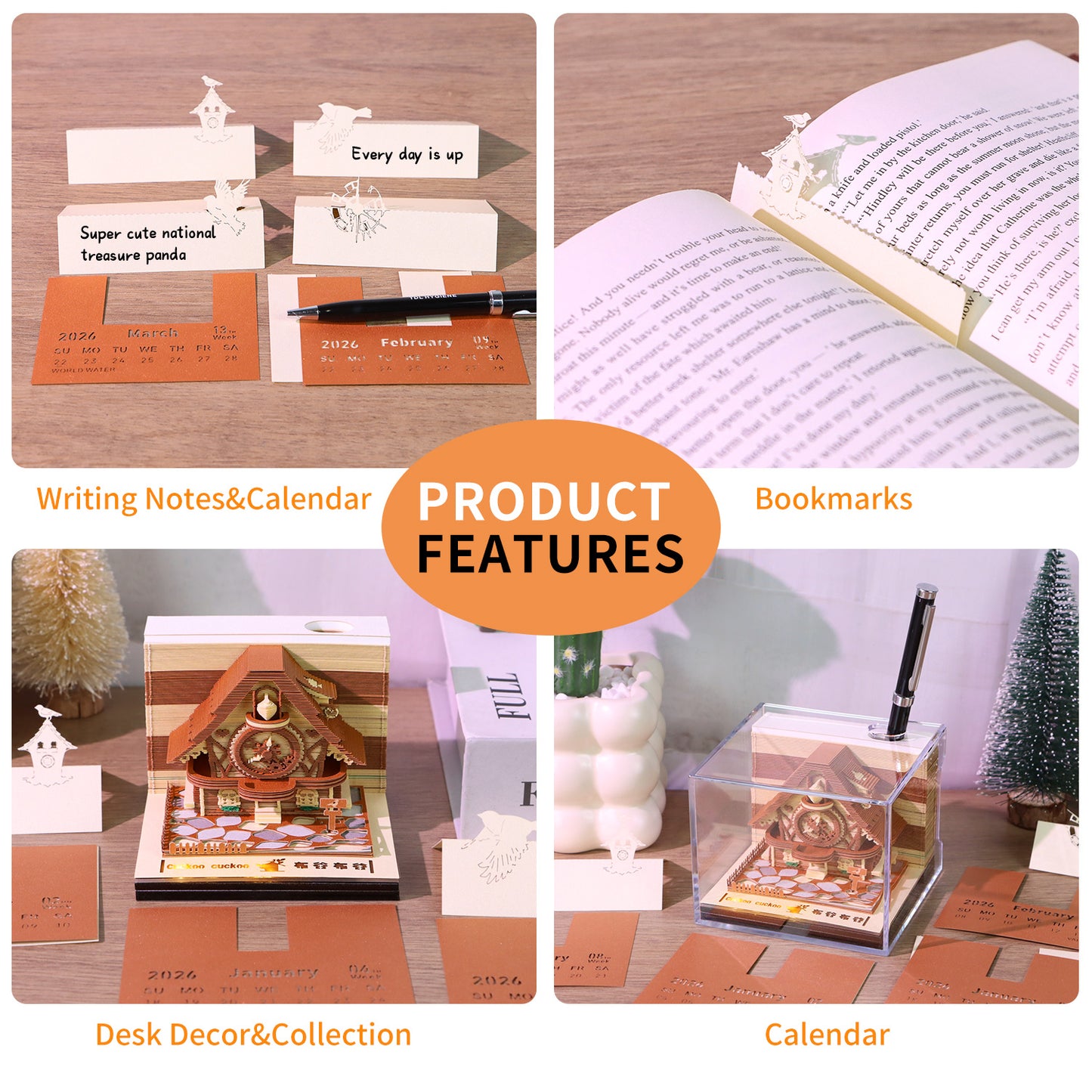 Cuckoo 3D Model Hand Torn Memo Pad With Weekly Calendar 2026