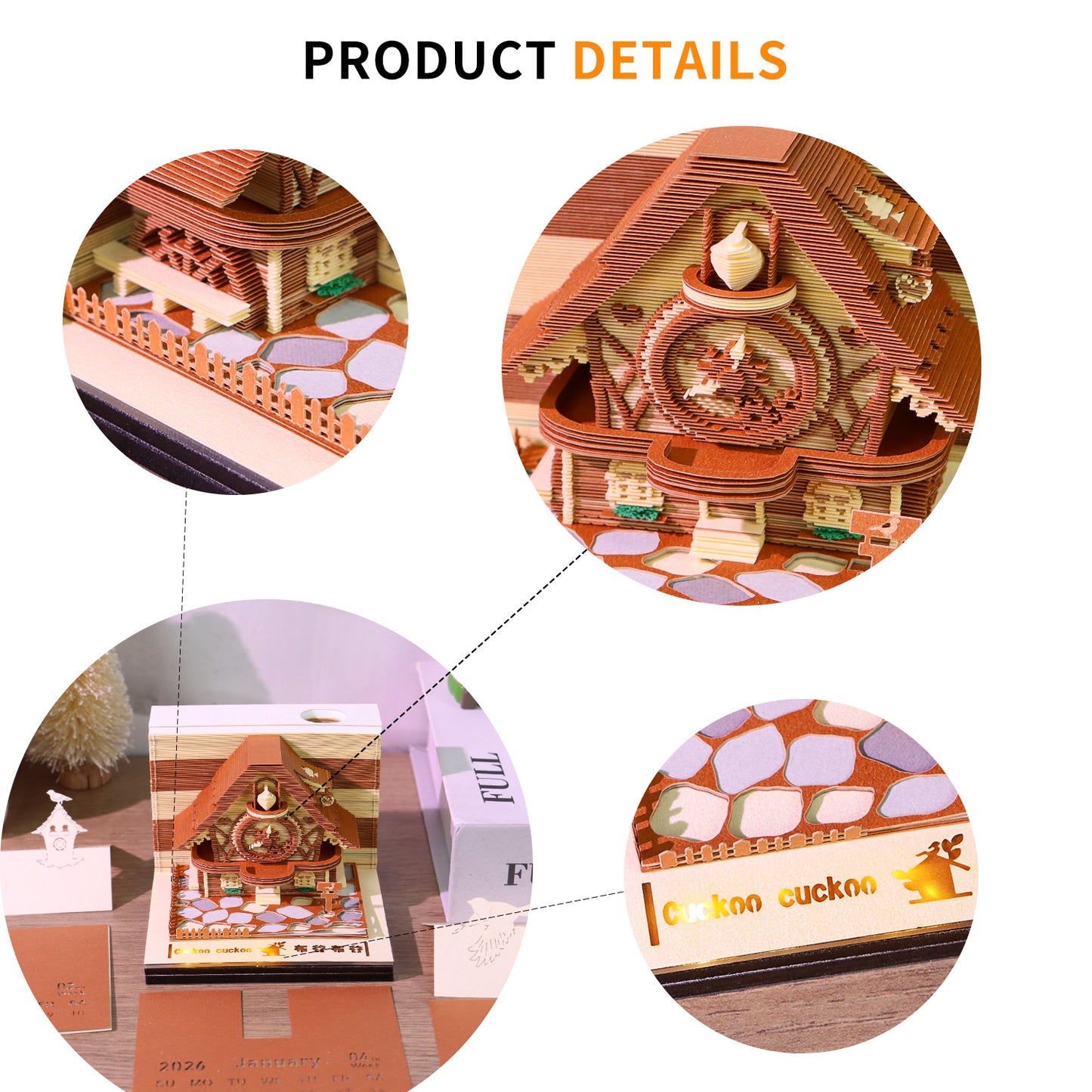Cuckoo 3D Model Hand Torn Memo Pad With Weekly Calendar 2026