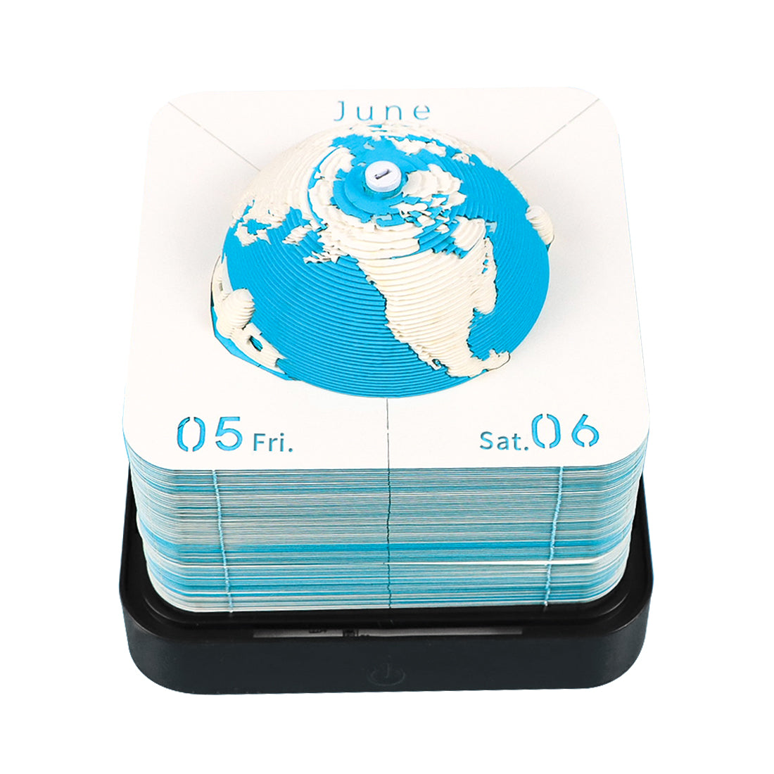Earth Model Hand Torn Memo Pad 3D Calendar (Black Base)