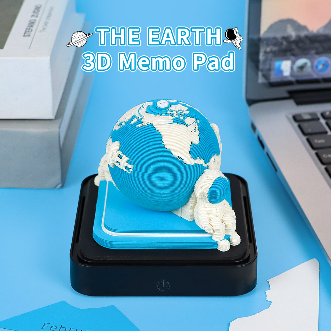 Earth Model Hand Torn Memo Pad 3D Calendar (Black Base)