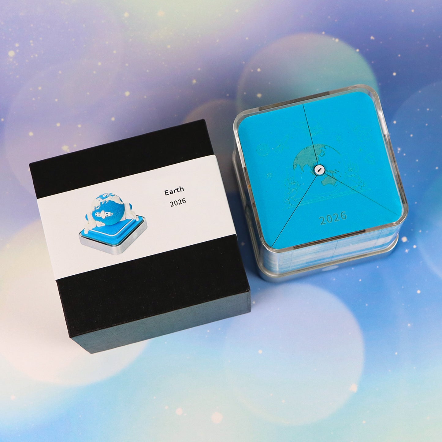 Earth Model Hand Torn Memo Pad 3D Calendar (Silver Base)