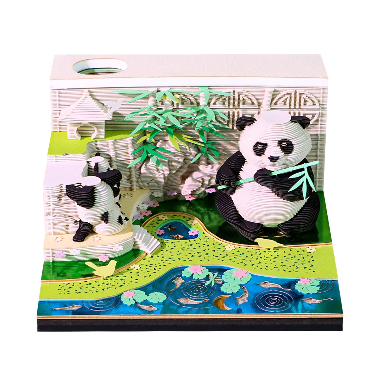 Cute Kung Fu Panda 3D Model Hand Torn Memo Pad With Weekly Calendar 2026