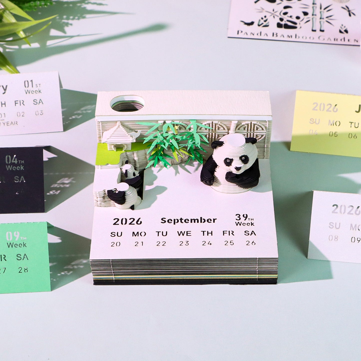 Cute Kung Fu Panda 3D Model Hand Torn Memo Pad With Weekly Calendar 2026