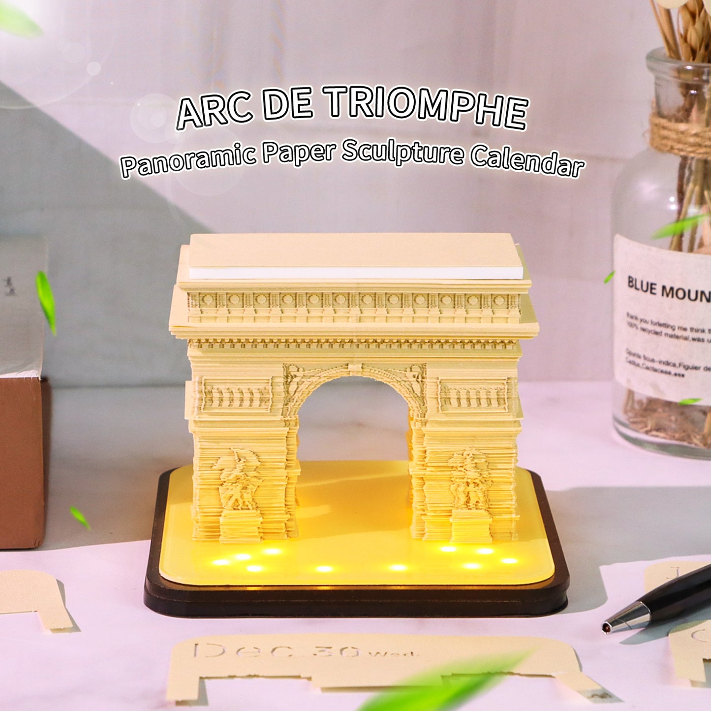 Arc de Triomphe Model Hand Torn 3D Memo Pad 3D Calendar