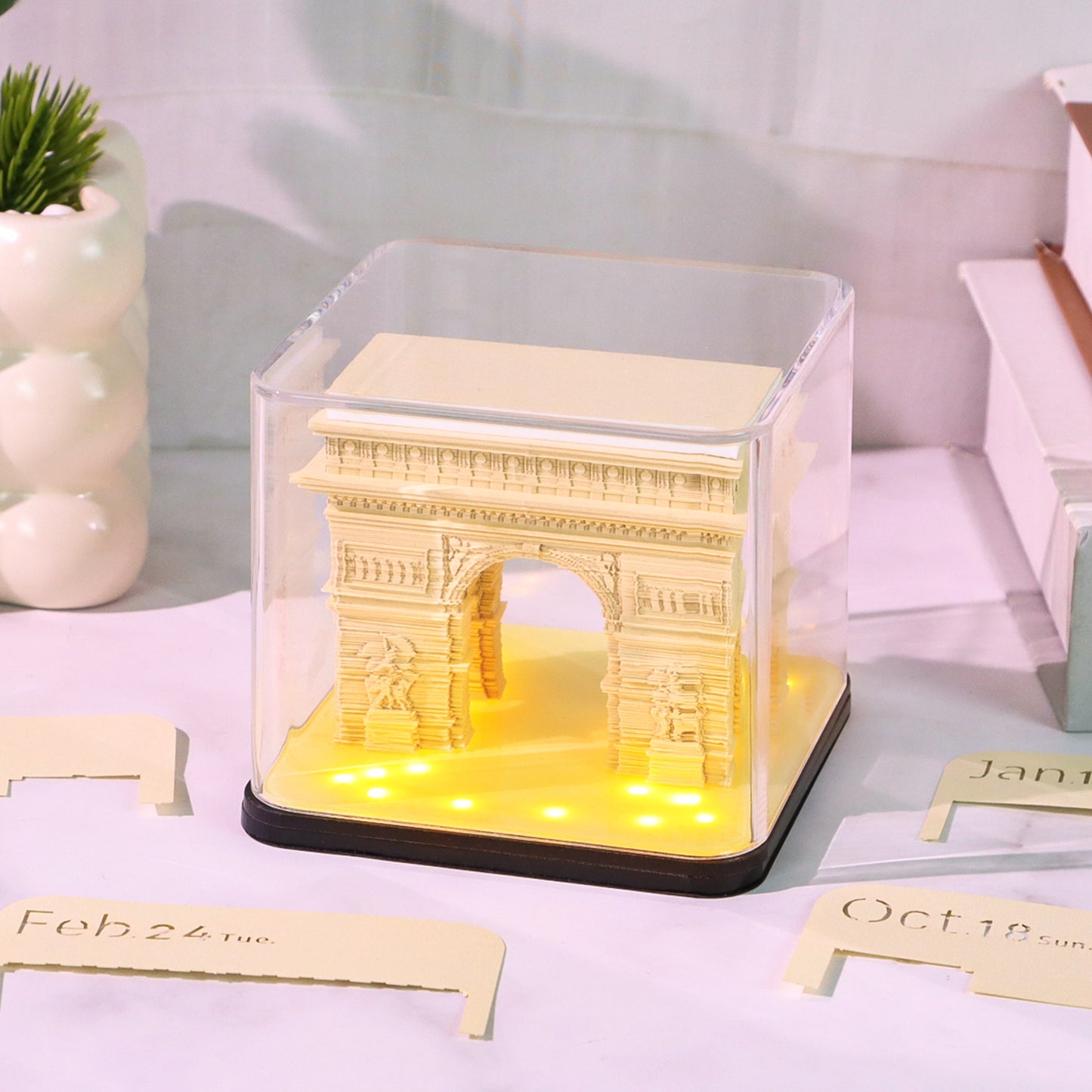 Arc de Triomphe Model Hand Torn 3D Memo Pad 3D Calendar