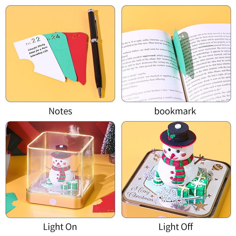 Christmas Snowman 3D Model Hand Torn Memo Pad With Daily Calendar 2026