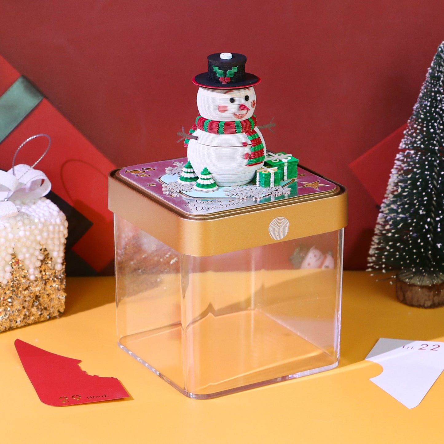 Christmas Snowman 3D Model Hand Torn Memo Pad With Daily Calendar 2026