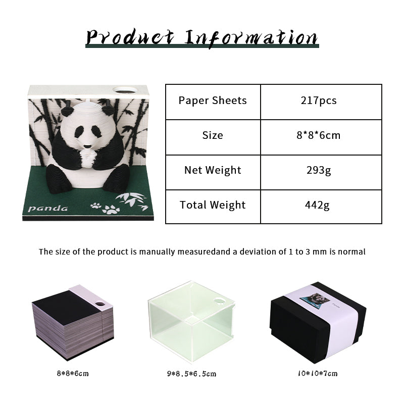 Animal panda 3D memo pad