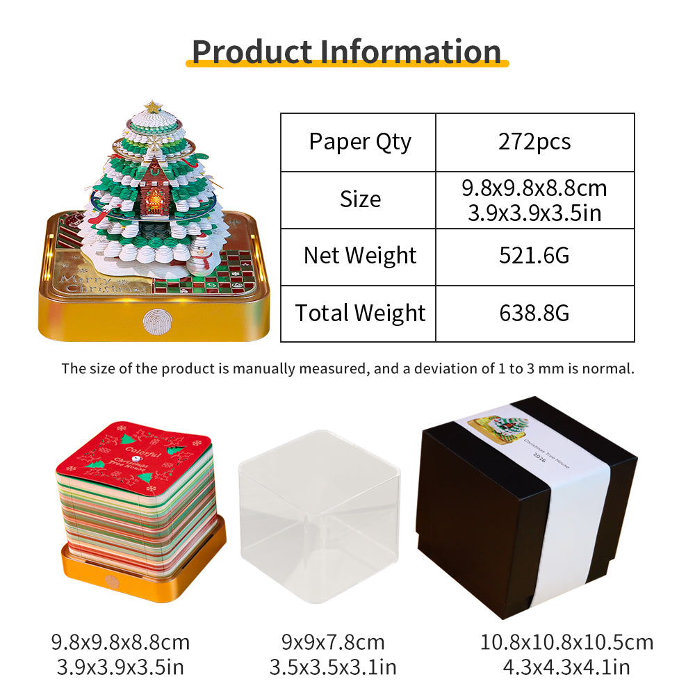 Christmas Tree Model Hidden 3D Calendar (Golden Base)