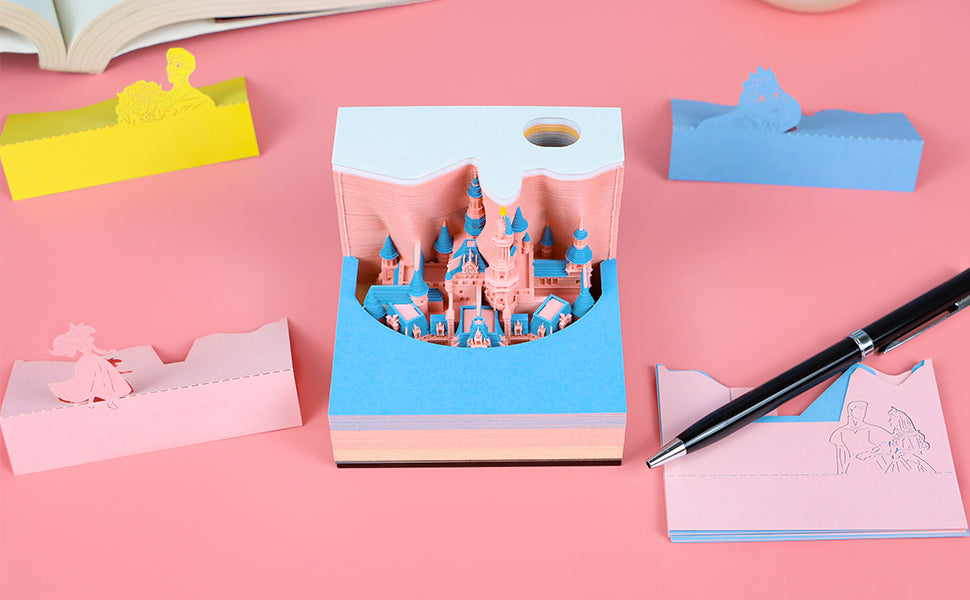 2025 hot selling Fairy tale castle 3D memo pad