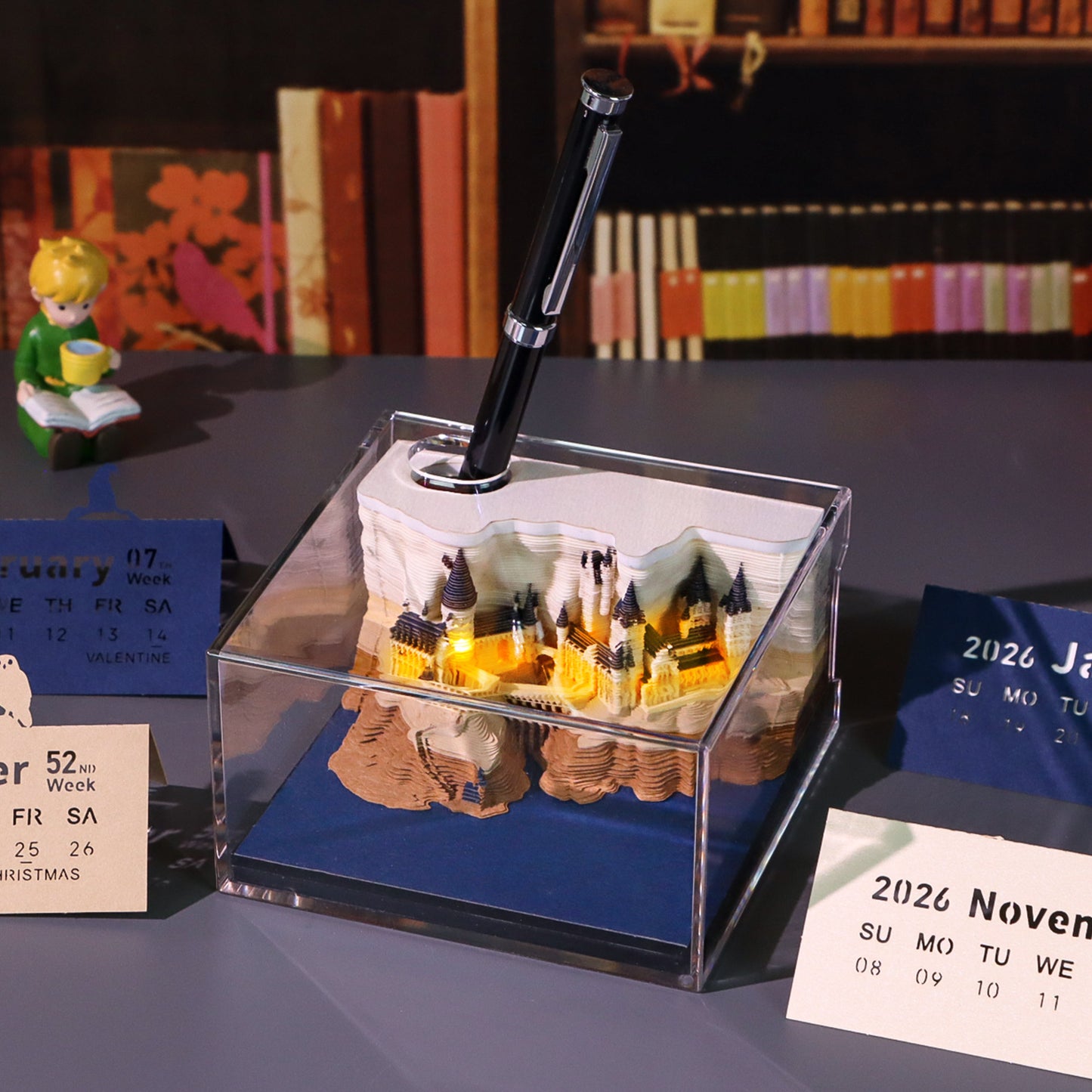 Harry Potter Hogwarts Magic Castle 3D Model Hand Torn Memo Pad With Weekly Calendar 2026