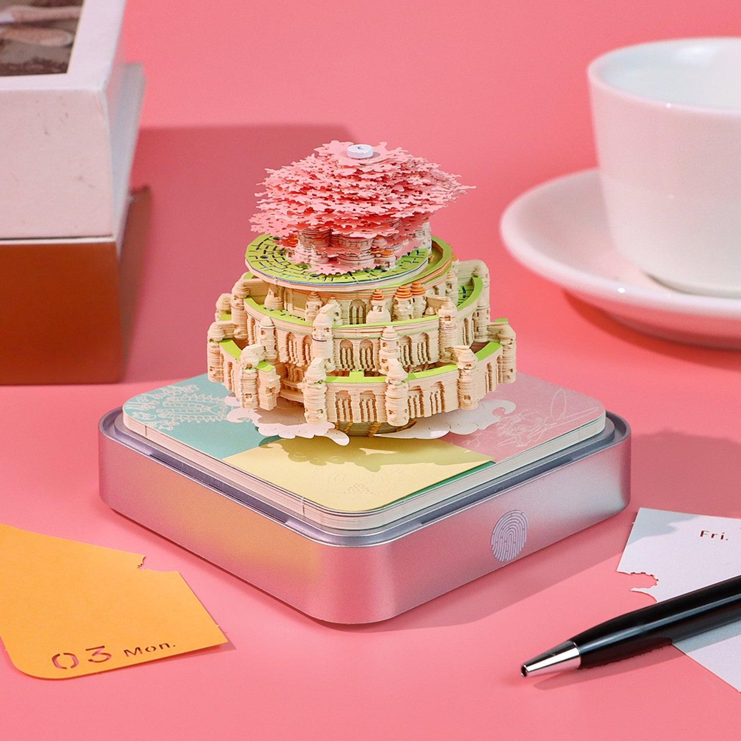 Castle in the Sky Model Hand Torn 3D Memo Pad Panoramic 3D Calendar