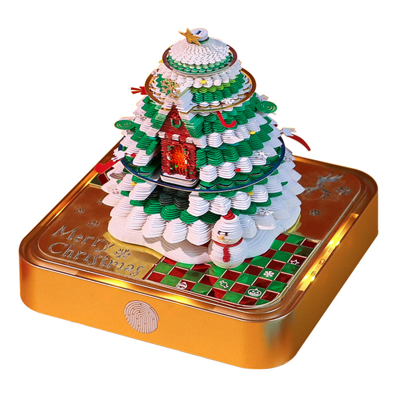 Christmas Tree Model Hidden 3D Calendar (Golden Base)