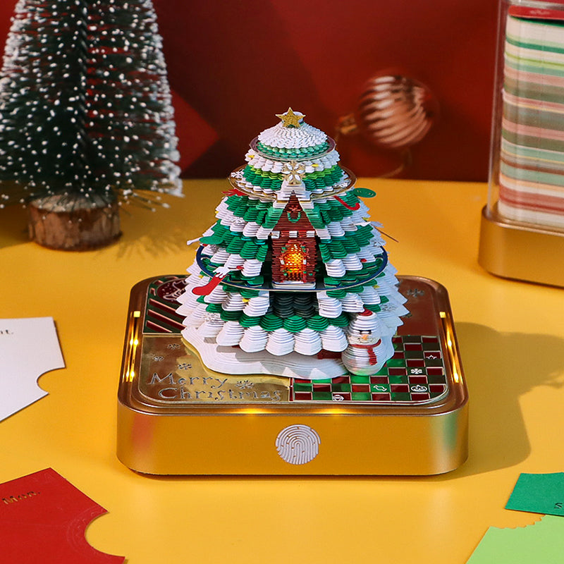 Christmas Tree Model Hidden 3D Calendar (Golden Base)