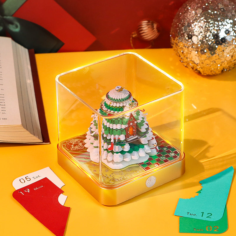 Christmas Tree Model Hidden 3D Calendar (Golden Base)
