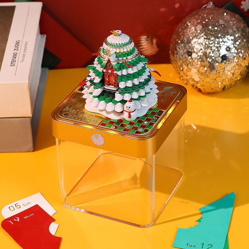 Christmas Tree Model Hidden 3D Calendar (Golden Base)