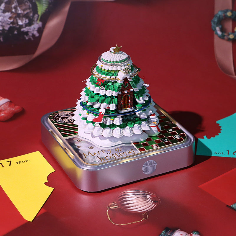 Christmas Tree Model Hidden 3D Calendar (Silver Base)